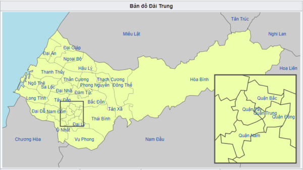 bản đồ Đài Trung - Đài Loan