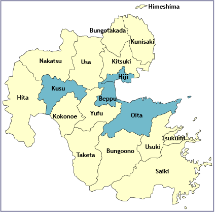 Bản đồ tỉnh Oita