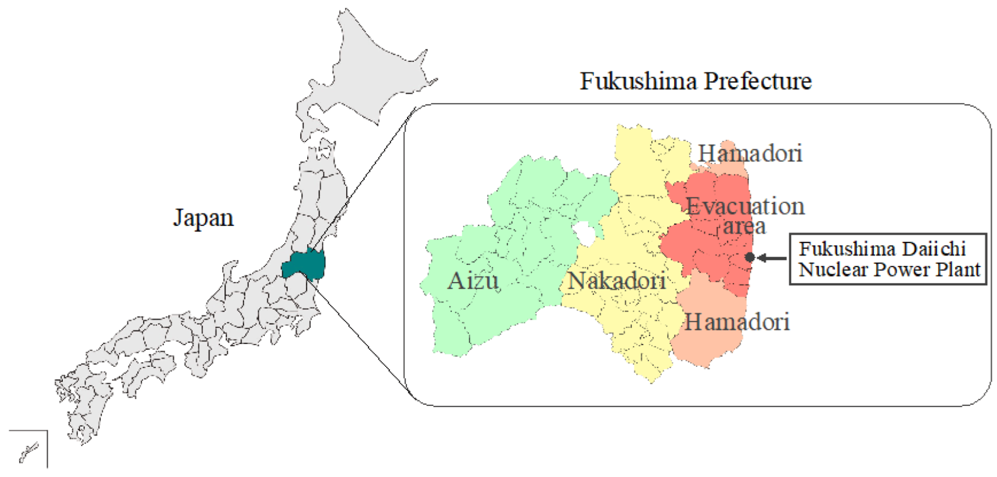 Phân loại vùng ở tỉnh Fukushima