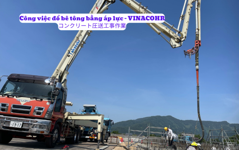 Công việc thực tế của đơn hàng đổ bê tông Nhật Bản