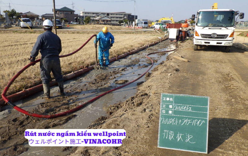 Công việc liên quan tới kỹ thuật rút nước ngầm kiểu wellpoint