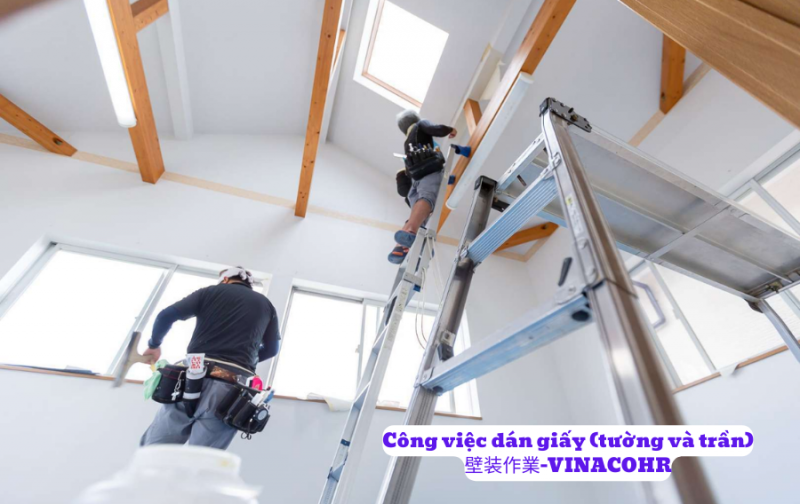 Công việc dán giấy tường ở nhật bản