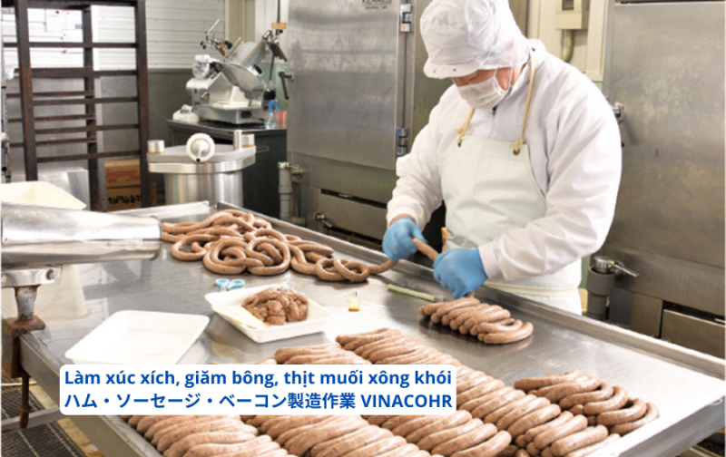 Làm xúc xích, giăm bông, thịt muối xông khói ở Nhật