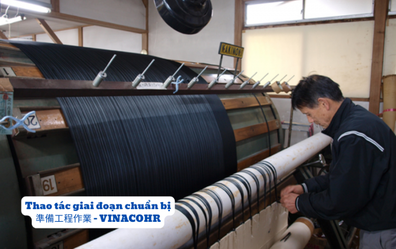 Thao tác giai đoạn chuẩn bị dệt ở Nhật Bản