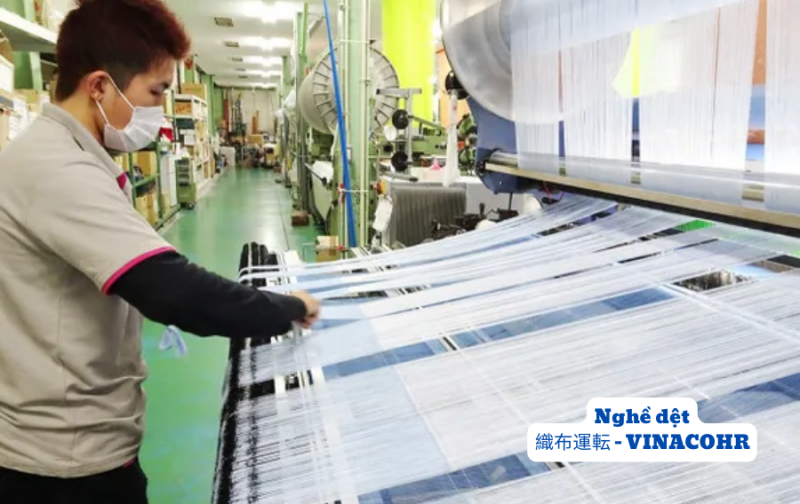 Quá trình dệt ba trục ở Nhật Bản