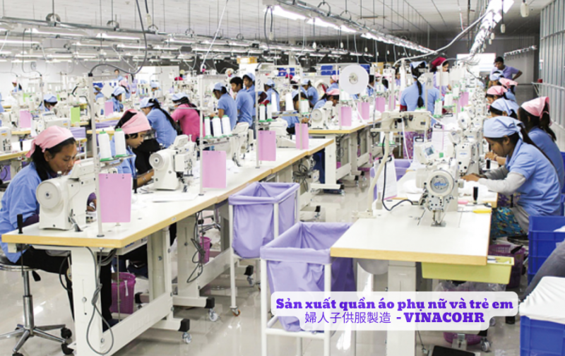Sản xuất quần áo may sẵn cho phụ nữ và trẻ em ở Nhật Bản